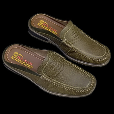 Dép Bít Mũi Nam TiTi ĐÔ Da Bò Thật Cao Cấp GSB20100