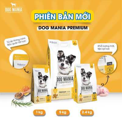 [5kg] THỨC ĂN HẠT CHO CHÓ MỌI LỨA TUỔI DOG MANIA PREMIUM TÚI 5kg