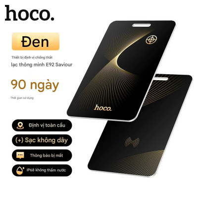 Thiết bị định vị Hoco E92 tích hợp pin, có thể sạc lại bằng sạc không dây, chống nước IP68, dạng thẻ siêu mỏng, định vị toàn cầu chống thất lạc - Hàng chính hãng