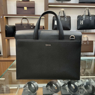 Cặp Da Nam Túi Xách Công Sở GENCE CTS21 Da Bò Khóa Số Cao Cấp Màu Đen