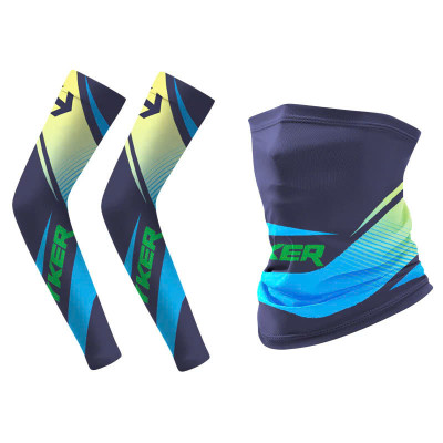 Combo Khăn ống cổ và găng tay chống nắng chống lạnh vải thun thoáng mát thích hợp cả nam và nữ UPF50+ Đen Cấp