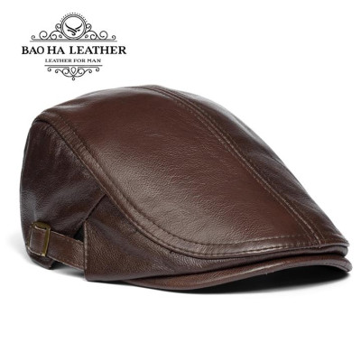 Mũ beret - Nón nồi nam da bò BHY1907 Có điều chỉnh, vừa vòng đầu 54-61cm