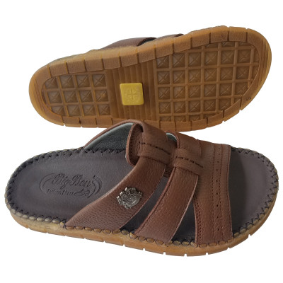 Dép Nam Quai Ngang Đế Doctor BIGGBEN Da Bò Thật DN336