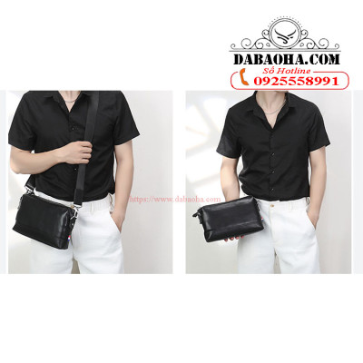 Túi Ví cầm tay da bò thật BHM6890 Túi đeo chéo nam nhỏ.. Túi đeo vai đa năng