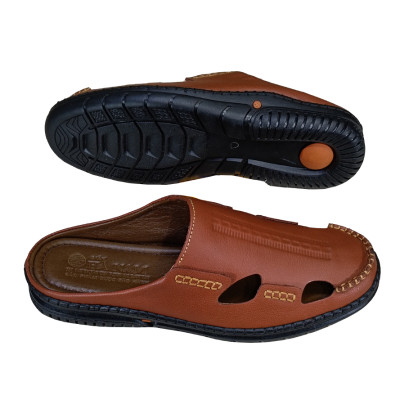 Dép Bít Mũi Nam TiTi ĐÔ Da Bò Thật Cao Cấp GSB20108