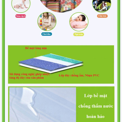 Thảm Du Lịch Dã Ngoại Gấp Gọn Tiện Dụng - Chống Thấm - Có Quai Xách - 1,8m - Chính Hãng