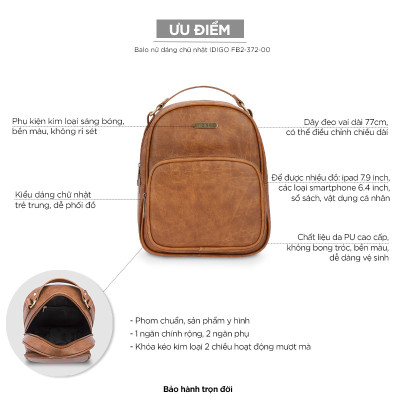 Balo thời trang Idigo FB2-372