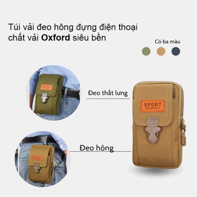 Túi đeo thắt lưng đựng điện thoại thích hợp để cắm trại, đi bộ đường dài, chạy bộ, túi đeo hông - Hàng chính hãng