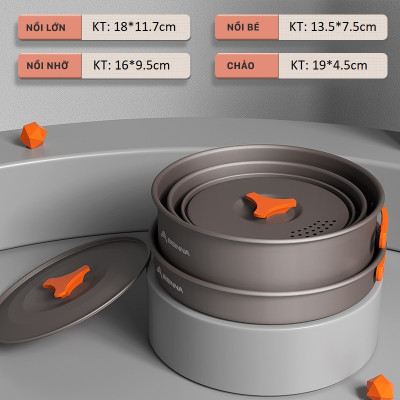 Bộ nồi nấu ăn cắm trại dã ngoại du lịch xếp gọn SK066