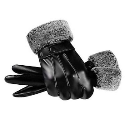 Găng tay nam mùa đông cảm ứng điện thoại lót nỉ lông ấm áp, chất liệu da cao cấp không bong nổ GTN(