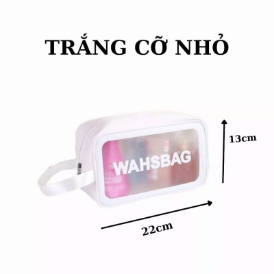 Túi đựng mỹ phẩm trong suốt có quai cao cấp MÀU ĐEN 26x15x10cm