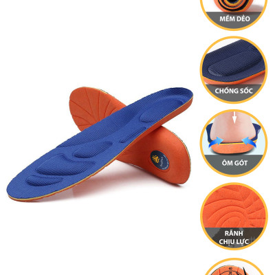 Lót giày thể thao EVA có 6 đệm chống sốc êm chân và rãnh chịu lực - buybox - BBPK154