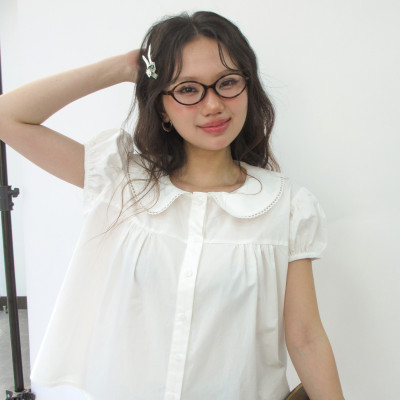 DOTTIE - Áo tay phồng cổ lá sen - Trắng - T1117