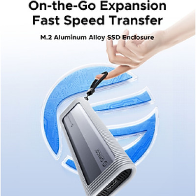 Hộp đựng ổ cứng SSD ORICO M.2 NVME TypeC - Tốc độ 10Gbps ORICO AXM2-G2-V1-GY-BP - Hàng Chính Hãng
