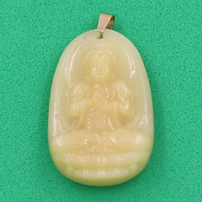 Mặt dây chuyền Phật Như Lai Đại Nhật thạch anh vàng 4.3cm - phật bản mệnh tuổi Mùi, Thân