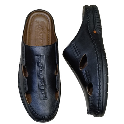 Dép Bít Mũi Nam TiTi ĐÔ Da Bò Thật Cao Cấp GSB20115