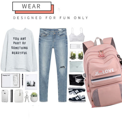 Balo nữ sinh đi học không thấm nước cao cấp phong cách hàn quốc 15.6"