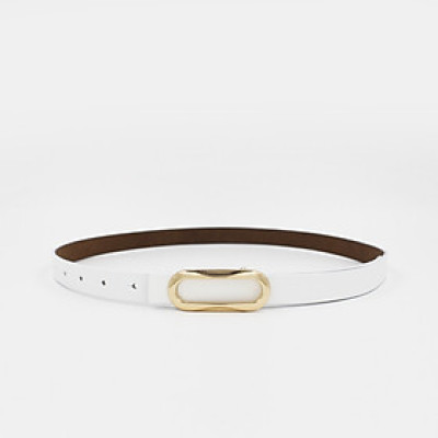 Đai Váy Da Thật Genuine Leather Mặt Elip Bản Nhỏ Aaa Jeans