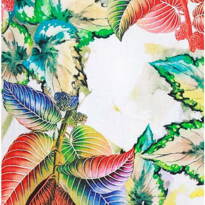 Bộ mặc nhà lanh (tole) Vicci BS3D.069.16 quần short vải Thái 3D cao cấp họa tiết lá nhiều màu