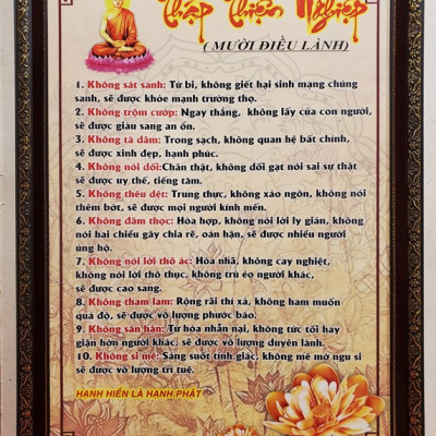 Tranh chữ ” Thập Thiện Nghiệp -Mười Điều Lành”