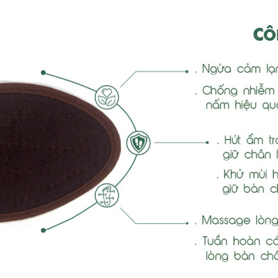 Lót giày thun cotton Hương quế CI-10 làm từ vải cotton - bột quế giúp hút ẩm - khử mùi - phòng cảm cúm và cải thiện sức khoẻ