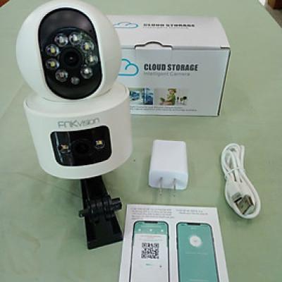 Camera Wifi 2 Mắt 8MpX Siêu Nét Xoay 360 Độ - Đàm Thoại & Chống Trộm Hiệu Quả
