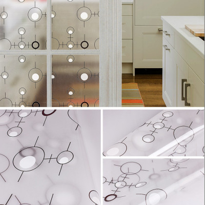 Combo 5m Decal Giấy Dán Kính Vòng Tròn Trắng Đen (5mx0.45m)