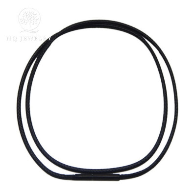 Dây da dây chuyền đeo cổ khóa inox đen cao cấp -  Ngọc Quý Gemstones