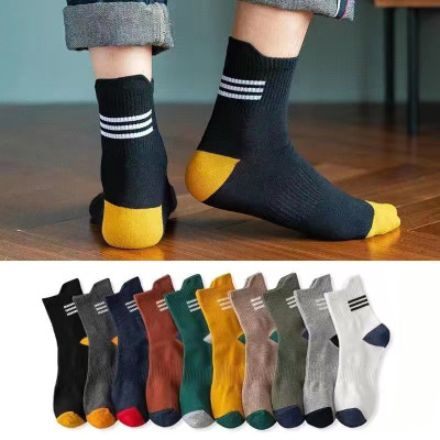 Combo 5 đôi tất vớ nam cổ cao, vớ Cotton co dãn thoáng mát