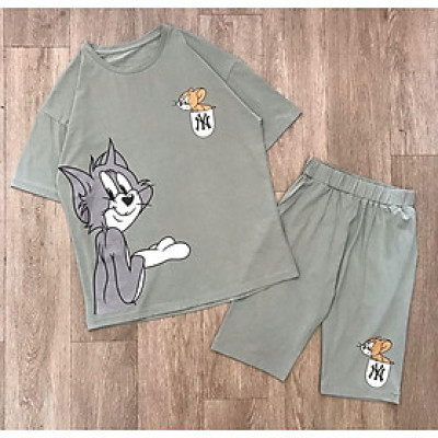 Đồ bộ nữ  coton cao cấp  mùa hè mặc  ở nhà  (T ừ 45kg -60 kg)