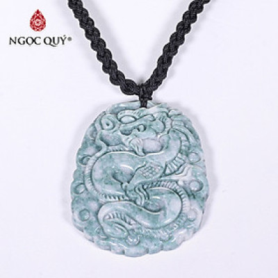 Mặt dây chuyền đá cẩm thạch phỉ thúy chạm hình rồng mệnh hỏa, mộc - Ngọc Quý Gemstones