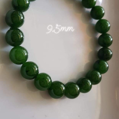 Vòng tay Ngọc Jade Xanh Ngọc Bích 9,5mm Chất đẹp hợp Nữ mạng Mộc Hỏa Thủy ạ