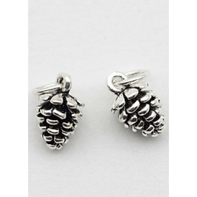 Combo 2 cái charm bạc hình trái thông treo - Ngọc Quý Gemstones