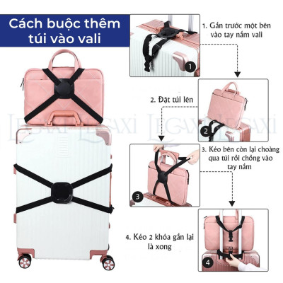 Dây đai vali chữ x đai treo hành lý du lịch dây móc túi xách khóa vali bảo vệ đồ đạc dây co giãn Legaxi