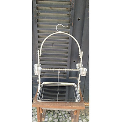 1 cầu đứng cây đậu xoắn trung (40*30*50) kèm xích nhuyễn 0.8 và vòng chân cho các dòng vẹt