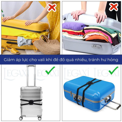 Dây đai vali chữ x đai treo hành lý du lịch dây móc túi xách khóa vali bảo vệ đồ đạc dây co giãn Legaxi