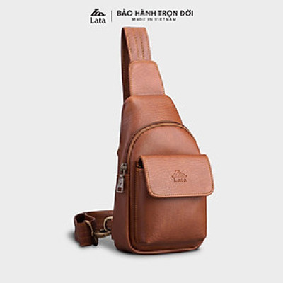 Balo Lata ( Thời trang nam đi chơi cỡ trung - Balo đeo chéo da BALC26 )