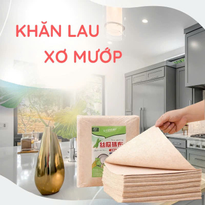 COMBO 10 Khăn Lau Xơ Mướp Đa Năng Lau Bề Mặt, Đánh Bay Dầu Mỡ 20cm x 20cm Siêu Thấm Hút Kháng Khuẩn An Toàn TÁI SỬ DỤNG NHIỀU LẦN