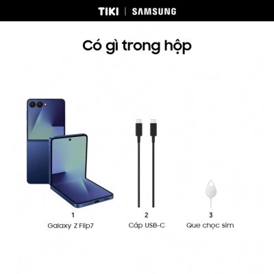 Điện thoại Samsung Galaxy Z Flip7, Điện thoại AI, Màn hình ngoài vô cực 4.1", Camera selfie 50MP, Mỏng nhất - Hàng Chính Hãng