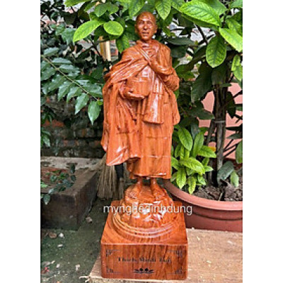 Tượng ngài thích minh tuệ bằng gỗ hương đá kt cao 40x14x13cm 