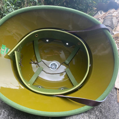 mũ cối tàu cốt phíp lòng vàng đinh trắng phiên bản xưa 1966, vải gabadin tô châu chuẩn tàu màu ổi ương