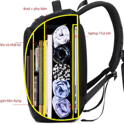 Ba lô thông minh đa năng cao cấp nam sạc USB tiện dụng chứa máy tính 14 đến 17 inh