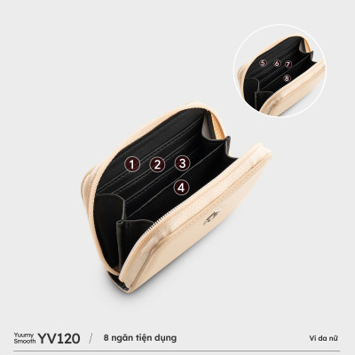 Ví Yuumy ( Thời trang nữ dáng cầm tay nhỏ gọn - Ví da Smooth YV120 )