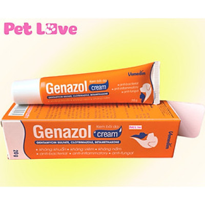 Kem Genazol giảm ngứa, giảm viêm, mau lành vết thương trên chó mèo (Vemedim)