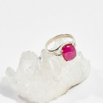 Nhẫn bạc đá Ruby oval ni16  mệnh hỏa , thổ - Ngọc Quý Gemstones