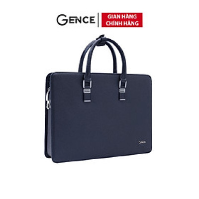 Cặp Da Doanh Nhân Túi Xách Nam GENCE CGL07 Da Bò Khóa Số Cao Cấp Màu Xanh Navy