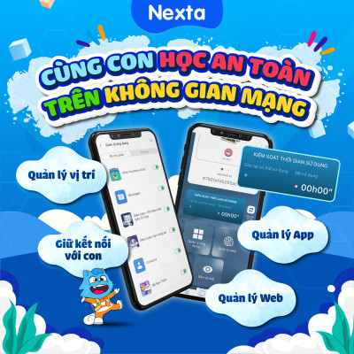 Máy tính bảng học tập thông minh Nexta Edutab Kid cho bé từ 5-8 tuổi - quản lý thời gian cho trẻ - 1 đổi 1 trong vòng 30 ngày, bảo hành 12 tháng