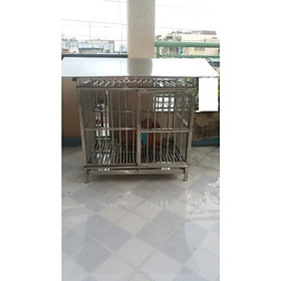 Chuồng chó Inox Juno Sofa KT (60 x 80 x 70cm) có mái che 