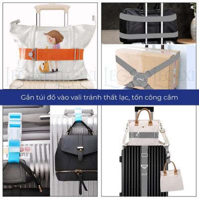 Dây đai vali chữ x đai treo hành lý du lịch dây móc túi xách khóa vali bảo vệ đồ đạc dây co giãn Legaxi