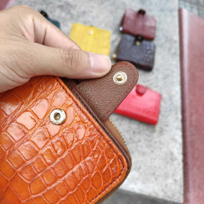 Ví nữ mini Da bụng cá sấu Vàng bò dễ sử dụng!